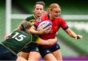 27 April 2025; Laoise McGonagle of UL Bohemian is tackled by Caoimhe McCormack of Railway Union RFC during the Energia All-Ireland League Women's Division 1 final match between Railway Union RFC and UL Bohemian at the Aviva Stadium in Dublin. Photo by Matt Browne/Sportsfile