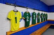 27 April 2025; Meath jerseys in the dressingroom before the Leinster GAA Football Senior Championship semi-final match between Dublin and Meath at Laois Hire O'Moore Park in Portlaoise, Laois. Photo by Ray McManus/Sportsfile