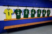 27 April 2025; Meath jerseys in the dressingroom before the Leinster GAA Football Senior Championship semi-final match between Dublin and Meath at Laois Hire O'Moore Park in Portlaoise, Laois. Photo by Ray McManus/Sportsfile