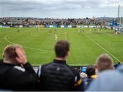 27 April 2025; Antrim supporters react to a missed opportunity during the Leinster GAA Hurling Senior Championship Round 2 match between Antrim and Kilkenny at Corrigan Park in Belfast. Photo by Thomas Flinkow/Sportsfile
