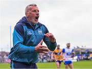 27 April 2025; Waterford manager Peter Queally celebrates in the closing moments of the Munster GAA Hurling Senior Championship Round 2 match between Waterford and Clare at Walsh Park in Waterford. Photo by Piaras Ó Mídheach/Sportsfile