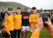 27 April 2025; Kilkenny goalkeeper Eoin Murphy has his photo taken with supporters after his side's victory in the Leinster GAA Hurling Senior Championship Round 2 match between Antrim and Kilkenny at Corrigan Park in Belfast. Photo by Thomas Flinkow/Sportsfile