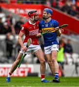 27 April 2025; Ethan Twomey of Cork and John McGrath of Tipperary tussleduring the Munster GAA Hurling Senior Championship Round 2 match between Cork and Tipperary at SuperValu Páirc Uí Chaoimh in Cork. Photo by Brendan Moran/Sportsfile
