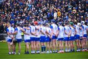 27 April 2025; Supporters and the Waterford players stand for minute's silence for Pope Francis before the Munster GAA Hurling Senior Championship Round 2 match between Waterford and Clare at Walsh Park in Waterford. Photo by Piaras Ó Mídheach/Sportsfile