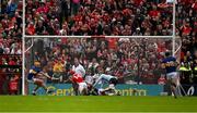 27 April 2025; Alan Connolly of Cork, 14, scores his side's third goal during the Munster GAA Hurling Senior Championship Round 2 match between Cork and Tipperary at SuperValu Páirc Uí Chaoimh in Cork. Photo by Brendan Moran/Sportsfile