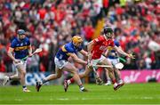 27 April 2025; Darragh Fitzgibbon of Cork in action against Ronan Maher of Tipperary during the Munster GAA Hurling Senior Championship Round 2 match between Cork and Tipperary at SuperValu Páirc Uí Chaoimh in Cork. Photo by Brendan Moran/Sportsfile