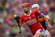 27 April 2025; Brian Hayes of Cork in action against Michael Breen of Tipperary during the Munster GAA Hurling Senior Championship Round 2 match between Cork and Tipperary at SuperValu Páirc Uí Chaoimh in Cork. Photo by Brendan Moran/Sportsfile