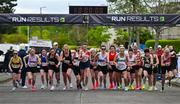 27 April 2025; A general view of the start of the women's masters event during the 123.ie National Road Relay Championships in Raheny, Dublin. Photo by Tyler Miller/Sportsfile