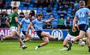 27 April 2025; Cormac Costello of Dublin scores his side's first goal, in the 54th minute, during the Leinster GAA Football Senior Championship semi-final match between Dublin and Meath at Laois Hire O'Moore Park in Portlaoise, Laois. Photo by Ray McManus/Sportsfile