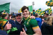 27 April 2025; Seamus Lavin of Meath celebrates with supporters after the Leinster GAA Football Senior Championship semi-final match between Dublin and Meath at Laois Hire O'Moore Park in Portlaoise, Laois. Photo by Ray McManus/Sportsfile