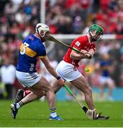 27 April 2025; Séamus Harnedy of Cork is blocked down by Eoghan Connolly of Tipperary during the Munster GAA Hurling Senior Championship Round 2 match between Cork and Tipperary at SuperValu Páirc Uí Chaoimh in Cork. Photo by Brendan Moran/Sportsfile