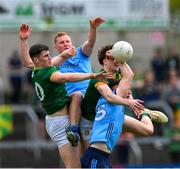 27 April 2025; Midfield action featuring Conor Duke and Adam O'Neill of Meath and Dublin players Ciaran Kilkenny and John Small during the Leinster GAA Football Senior Championship semi-final match between Dublin and Meath at Laois Hire O'Moore Park in Portlaoise, Laois. Photo by Ray McManus/Sportsfile