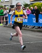 27 April 2025; Orla Gordon of Liffey Valley, Dublin, competes in the women's masters event during the 123.ie National Road Relay Championships in Raheny, Dublin. Photo by Tyler Miller/Sportsfile