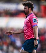 26 April 2025; Referee Ben Whitehouse during the United Rugby Championship match between Ulster and Hollywoodbets Sharks at Kingspan Stadium in Belfast. Photo by Tyler Miller/Sportsfile