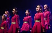 27 April 2025; The Craobh Chomhartha An Mhainistir team, including Órla Byrnes, Niamh Murphy, Heather Byrnes, Aoife Gilmartin, Sara Gilmartin, Ella Wojnar, Róisín Musgrave and Emily Bourke, representing Limerick and Munster in the Rince Foirne competition during the 2025 Scór Sinsear All-Ireland Finals at the TF Theatre in Castlebar, Mayo. Photo by Shauna Clinton/Sportsfile