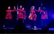27 April 2025; The Craobh Chomhartha An Mhainistir team, including Órla Byrnes, Niamh Murphy, Heather Byrnes, Aoife Gilmartin, Sara Gilmartin, Ella Wojnar, Róisín Musgrave and Emily Bourke, representing Limerick and Munster in the Rince Foirne competition during the 2025 Scór Sinsear All-Ireland Finals at the TF Theatre in Castlebar, Mayo. Photo by Shauna Clinton/Sportsfile