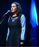 27 April 2025; Eimhear Magee representing Down and Ulster in the Amhránaíocht Aonair competition during the 2025 Scór Sinsear All-Ireland Finals at the TF Theatre in Castlebar, Mayo. Photo by Shauna Clinton/Sportsfile