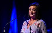 27 April 2025; Bean an Tí Ríona Ní Loingsigh during the 2025 Scór Sinsear All-Ireland Finals at the TF Theatre in Castlebar, Mayo. Photo by Shauna Clinton/Sportsfile