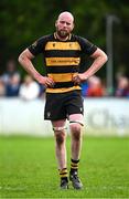 27 April 2025; Wesley Shirley of County Carlow during the Bank of Ireland Provincial Towns Cup final match between Athy RFC and County Carlow FC at Forenaughts in Naas, Kildare. Photo by Seb Daly/Sportsfile