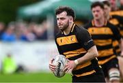 27 April 2025; Ben Crotty of County Carlow during the Bank of Ireland Provincial Towns Cup final match between Athy RFC and County Carlow FC at Forenaughts in Naas, Kildare. Photo by Seb Daly/Sportsfile
