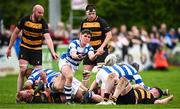 27 April 2025; Culann Carbery of Athy during the Bank of Ireland Provincial Towns Cup final match between Athy RFC and County Carlow FC at Forenaughts in Naas, Kildare. Photo by Seb Daly/Sportsfile