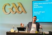 28 April 2025; GAA National Head of Hurling William Maher during a media conference at Croke Park in Dublin. Photo by Piaras Ó Mídheach/Sportsfile