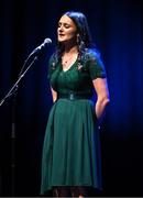 27 April 2025; Leah McNamara representing Mayo and Connacht in the Amhránaíocht Aonair competition during the 2025 Scór Sinsear All-Ireland Finals at the TF Theatre in Castlebar, Mayo. Photo by Shauna Clinton/Sportsfile