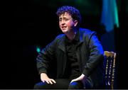 27 April 2025; Ethan McNea representing Mayo and Connacht in the Aithriseoireacht/ Scéalaíocht competition during the 2025 Scór Sinsear All-Ireland Finals at the TF Theatre in Castlebar, Mayo. Photo by Shauna Clinton/Sportsfile