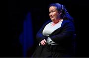 27 April 2025; Joanne Gillespie representing Armagh and Ulster in the Aithriseoireacht/ Scéalaíocht competition during the 2025 Scór Sinsear All-Ireland Finals at the TF Theatre in Castlebar, Mayo. Photo by Shauna Clinton/Sportsfile