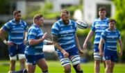 28 April 2025; RG Snyman, right, and Tadhg Furlong during Leinster rugby squad training at UCD in Dublin. Photo by Brendan Moran/Sportsfile
