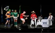 27 April 2025; The Athán team, including Martin McCabe, Trish Furlong, Ger Frawley, Mairéad Hussey, Gráinne Burrows, Áine Kelly, Jacqueline Glynn and Denis Kelly, representing Limerick and Munster in the Nuachleas competition during the 2025 Scór Sinsear All-Ireland Finals at the TF Theatre in Castlebar, Mayo. Photo by Shauna Clinton/Sportsfile