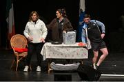27 April 2025; The Naomh Dominic team, including Anne Gillespie, Breege Kenny, Cathy Dervan, Laura Leonard, Noel Dervan, Stephen Murphy, Sylvia Kilcline and Thomas Hurley, representing Roscommon and Connacht in the Nuachleas competition during the 2025 Scór Sinsear All-Ireland Finals at the TF Theatre in Castlebar, Mayo. Photo by Shauna Clinton/Sportsfile