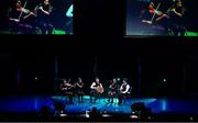 27 April 2025; The Droim Leathan team, including Aideen Burns, CJ Burns, Oisín Flynn, Céire Flynn and Niamh Brady, representing Cavan and Ulster in the Ceol Uirlise competition during the 2025 Scór Sinsear All-Ireland Finals at the TF Theatre in Castlebar, Mayo. Photo by Shauna Clinton/Sportsfile