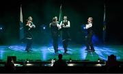 27 April 2025; The Cora Finne team, including Mike Furey, Francis Tyrell, Joseph O'Brien, Colin McDonagh, Mary Tyrell Higgins, Mary Murtagh, Sabrina Melvin and Sheila Lynch, representing Galway and Connacht in the Rince Seit competition during the 2025 Scór Sinsear All-Ireland Finals at the TF Theatre in Castlebar, Mayo. Photo by Shauna Clinton/Sportsfile