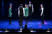 27 April 2025; The Gleann an Iolair team, including Tiegan Mullan, Sarah Canning, Aoife McIlvar, Meabh Boylan, Eunan Boylan, Fearghal Close, Donal Close and Ronan Close, representing Derry and Ulster in the Rince Seit competition during the 2025 Scór Sinsear All-Ireland Finals at the TF Theatre in Castlebar, Mayo. Photo by Shauna Clinton/Sportsfile