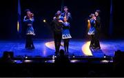 27 April 2025; The Spá Cill Airne team, including Liam Spillane, Kianan O'Doherty, Darragh Brosnan, Diarmuid O'Donovan, Meghann Cronin, Katie Cronin, Anna O'Connor and Katie O'Connor, representing Kerry and Munster in the Rince Seit competition during the 2025 Scór Sinsear All-Ireland Finals at the TF Theatre in Castlebar, Mayo. Photo by Shauna Clinton/Sportsfile