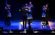 27 April 2025; The Spá Cill Airne team, including Liam Spillane, Kianan O'Doherty, Darragh Brosnan, Diarmuid O'Donovan, Meghann Cronin, Katie Cronin, Anna O'Connor and Katie O'Connor, representing Kerry and Munster in the Rince Seit competition during the 2025 Scór Sinsear All-Ireland Finals at the TF Theatre in Castlebar, Mayo. Photo by Shauna Clinton/Sportsfile