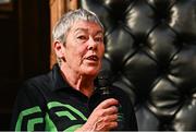 28 April 2025; Alpine Skiing head coach Jill Sloan speaking at the Team Ireland World Winter Games celebration at The Mansion House in Dublin. Photo by Tyler Miller/Sportsfile