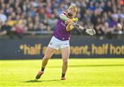 26 April 2025; Damien Reck of Wexford during the Leinster GAA Hurling Senior Championship Round 2 match between Dublin and Wexford at Parnell Park in Dublin. Photo by David Fitzgerald/Sportsfile