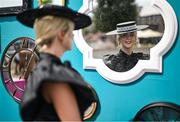 29 April 2025; Racegoer Genevieve Ryan from Roscommon on day one of the Punchestown Festival at Punchestown Racecourse in Kildare. Photo by David Fitzgerald/Sportsfile