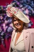 29 April 2025; Racegoer Gillian Gilbourne from Millstreet, Co. Cork on day one of the Punchestown Festival at Punchestown Racecourse in Kildare. Photo by David Fitzgerald/Sportsfile