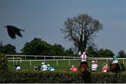 29 April 2025; Runners and riders during The Kildare Hunt Club Cross Country Chase for the Ladies Perpetual Cup on day one of the Punchestown Festival at Punchestown Racecourse in Kildare. Photo by David Fitzgerald/Sportsfile