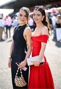 29 April 2025; Sisters Nicola, left, and Sophie Kirwan from Johnstown, Kildare on day one of the Punchestown Festival at Punchestown Racecourse in Kildare. Photo by David Fitzgerald/Sportsfile