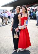 29 April 2025; Sisters Nicola, left, and Sophie Kirwan from Johnstown, Kildare on day one of the Punchestown Festival at Punchestown Racecourse in Kildare. Photo by David Fitzgerald/Sportsfile