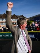 29 April 2025; Trainer Barry Connell celebrates after winning The William Hill Champion Chase with Marine Nationale on day one of the Punchestown Festival at Punchestown Racecourse in Kildare. Photo by David Fitzgerald/Sportsfile