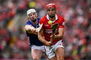 27 April 2025; Brian Hayes of Cork in action against Michael Breen of Tipperary during the Munster GAA Hurling Senior Championship Round 2 match between Cork and Tipperary at SuperValu Páirc Uí Chaoimh in Cork. Photo by Brendan Moran/Sportsfile