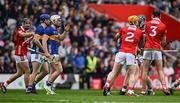 27 April 2025; Darragh McCarthy of Tipperary, 3rd from left, before being shown a red card during the Munster GAA Hurling Senior Championship Round 2 match between Cork and Tipperary at SuperValu Páirc Uí Chaoimh in Cork. Photo by Brendan Moran/Sportsfile