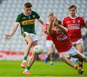 28 April 2025; Daniel Kirby of Kerry in action against Jack Murphy of Cork during the Dalata Hotel Group Munster GAA Football U20 Championship final match between Cork and Kerry at SuperValu Páirc Ui Chaoimh in Cork. Photo by Matt Browne/Sportsfile