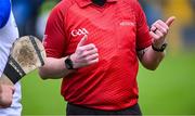 27 April 2025; A general view of the jersey of referee Chris Mooney before the Munster GAA Hurling Senior Championship Round 2 match between Waterford and Clare at Walsh Park in Waterford. Photo by Piaras Ó Mídheach/Sportsfile