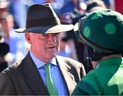 30 April 2025; Trainer Willie Mullins and jockey Paul Townend after winning the Channor Real Estate Group Novice Hurdle with Jasmin De Vaux on day two of the Punchestown Festival at Punchestown Racecourse in Kildare. Photo by David Fitzgerald/Sportsfile